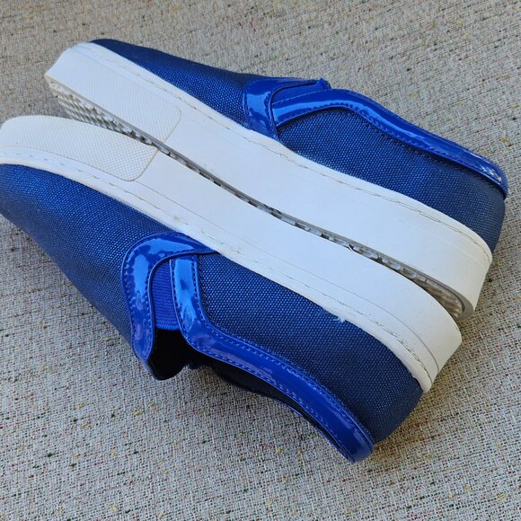 Twiggy London Women Shoes Platform Blue Fabric Upper Slip On Shoes Size 9M - Picture 7 of 12